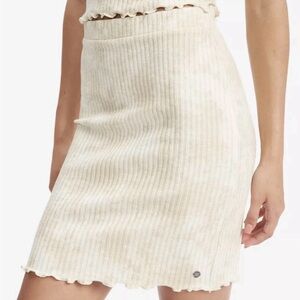 Roxy Cream Ribbed Women's Skirt Sz S